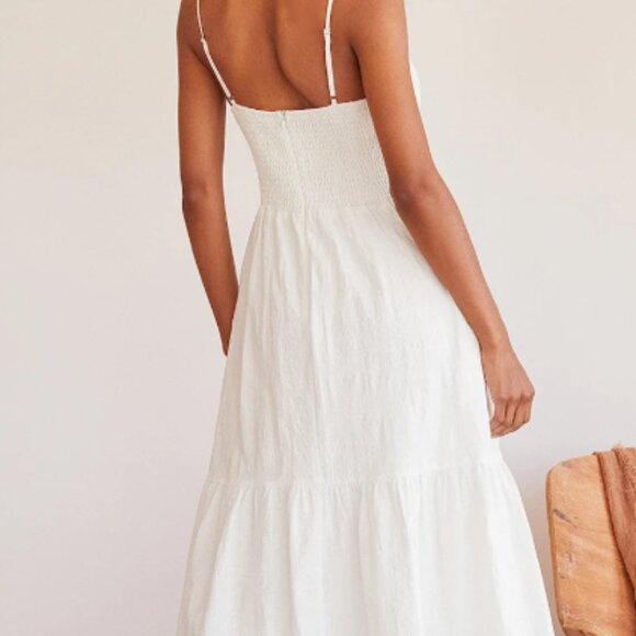 Lulus Simplicity and Sweetness White Sleeveless Tiered Midi Dress - Size M, NWT - Picture 3 of 7